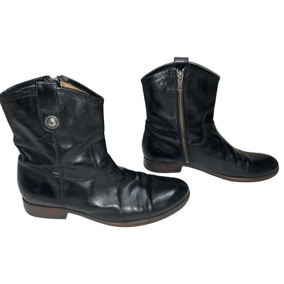 FRYE Melissa Button Short Black Riding Style Boots Size: 10B - Picture 3 of 9